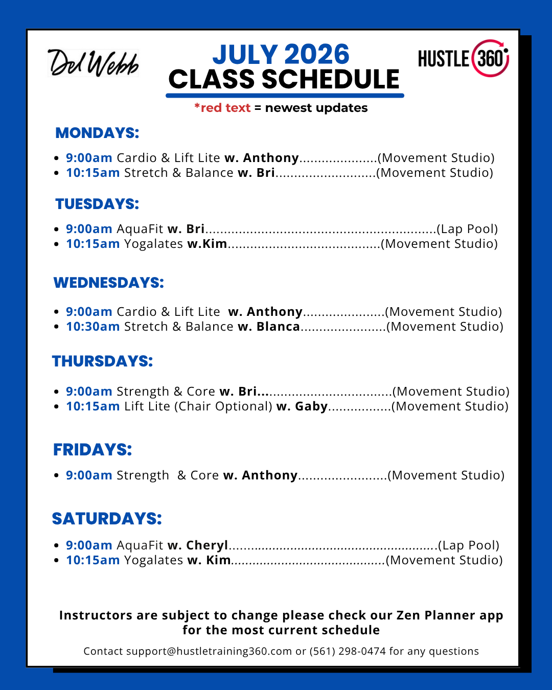 Del Webb July 2026 Calendar